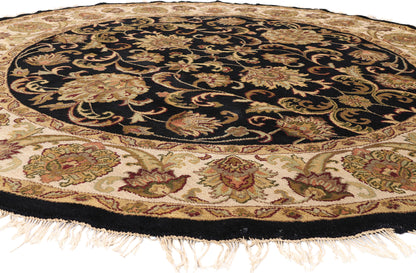 8 x 8 - Black Vintage Indian Oushak Rug - 79736