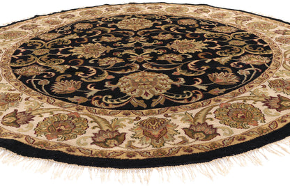 8 x 8 - Black Vintage Indian Oushak Rug - 79736