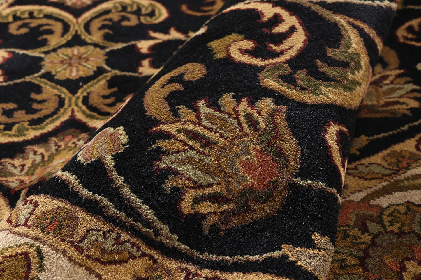 8 x 8 - Black Vintage Indian Oushak Rug - 79736