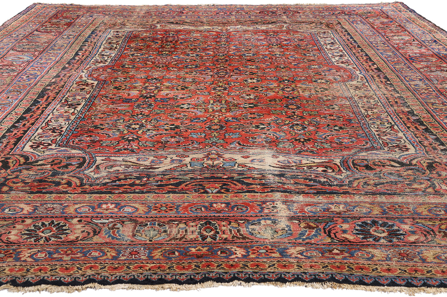 9 x 11 - Red Antique Persian Lilihan Rug - 79737
