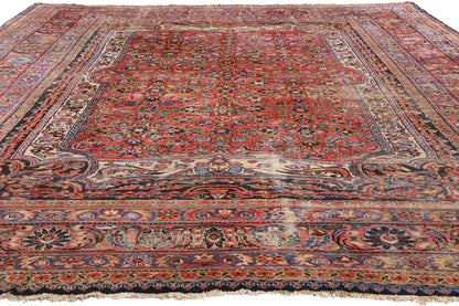 9 x 11 - Red Antique Persian Lilihan Rug - 79737