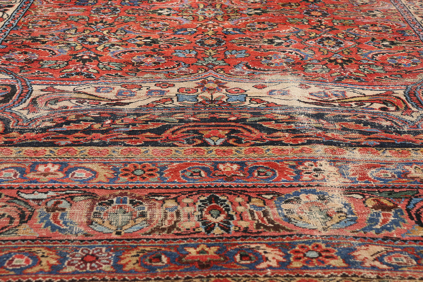 9 x 11 - Red Antique Persian Lilihan Rug - 79737