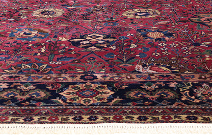 13 x 15 - Burgundy Vintage Indian Agra Rug - 79738