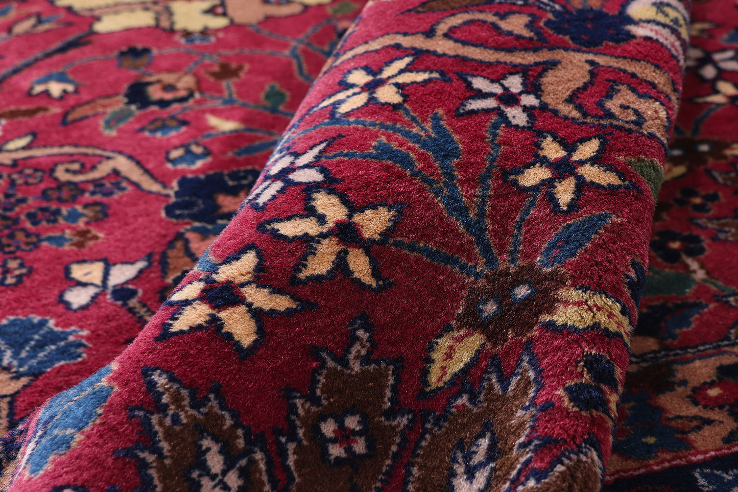 13 x 15 - Burgundy Vintage Indian Agra Rug - 79738