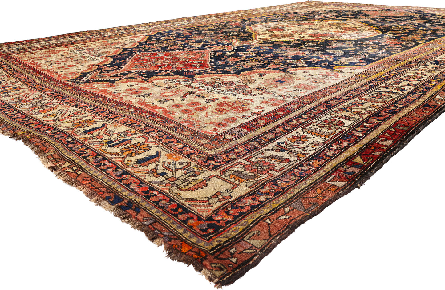 11 x 19 - Navy Blue Antique Persian Shiraz Rug - 79739