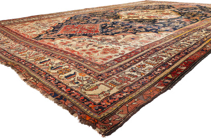 11 x 19 - Navy Blue Antique Persian Shiraz Rug - 79739