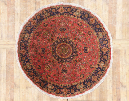 7 x 7 - Red Vintage Persian Tabriz Rug - 79740