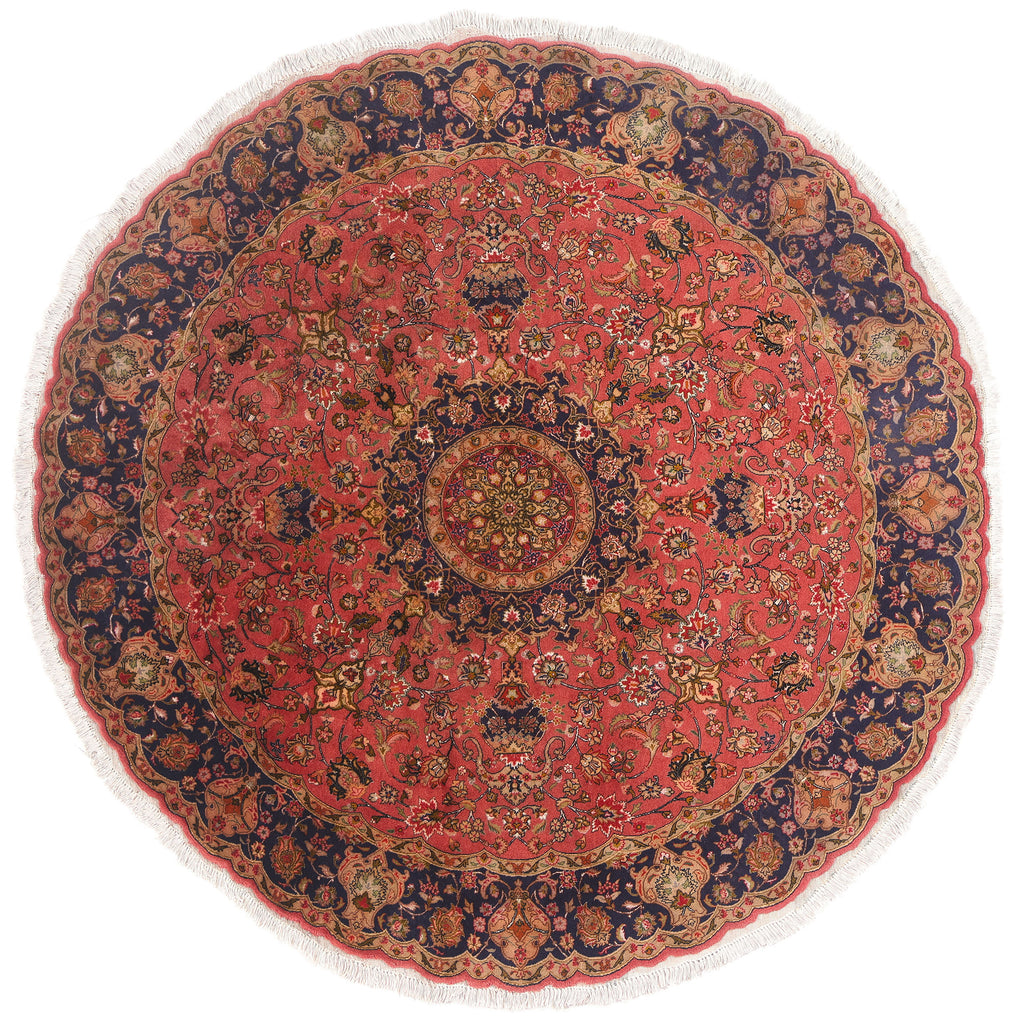 7 x 7 - Red Vintage Persian Tabriz Rug - 79740