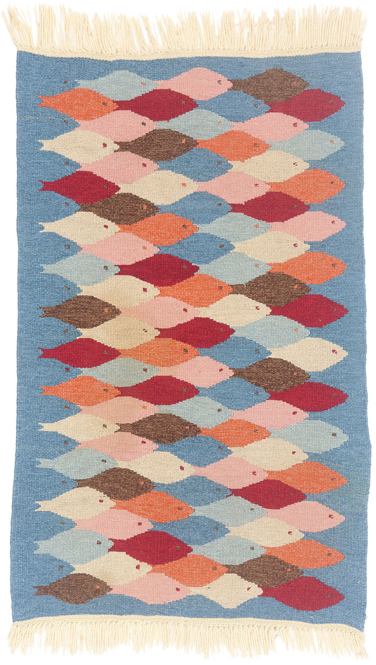 3 x 5 - Multicolor Vintage Swedish Kilim Rug - 79741