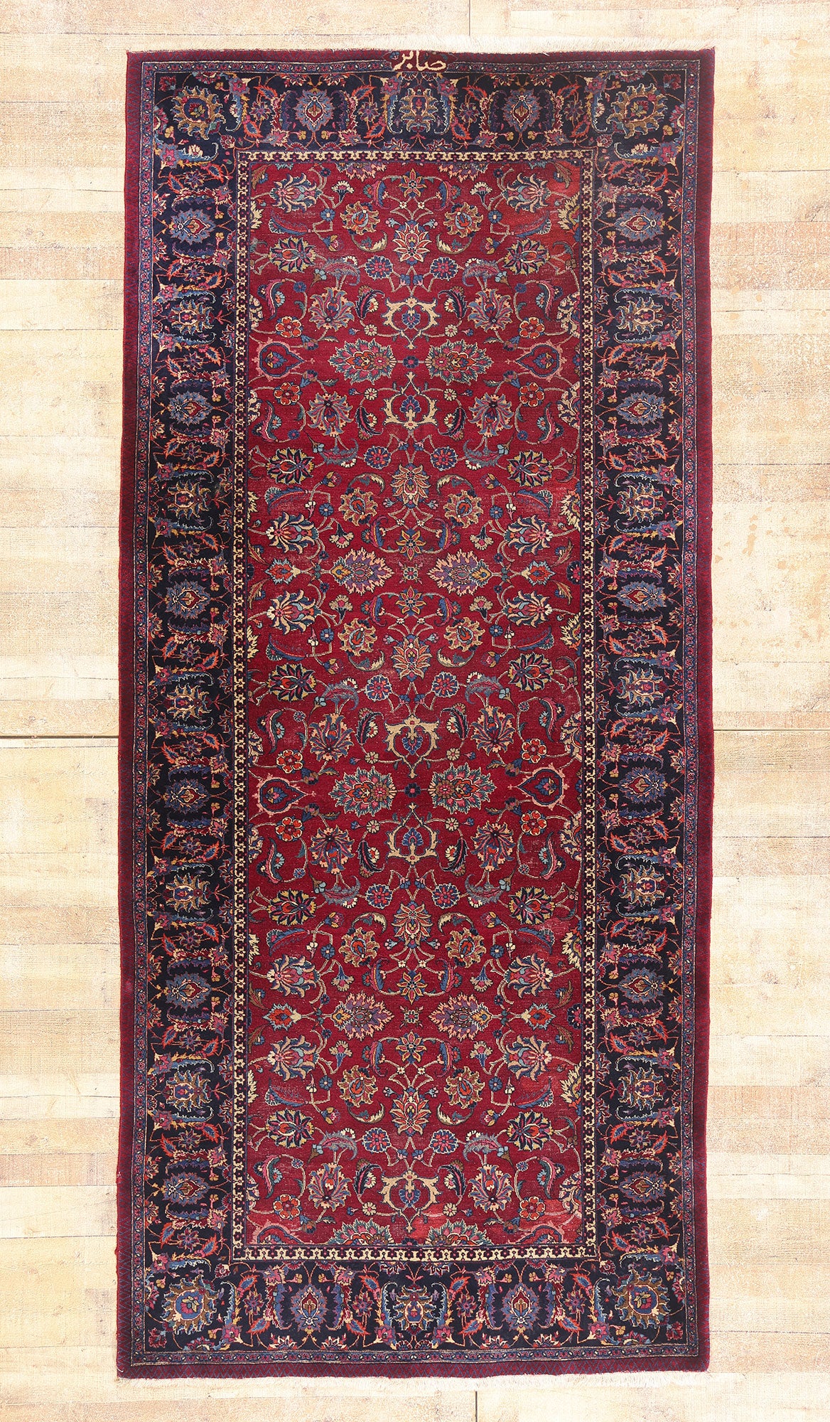 5 x 11 - Burgundy Antique Persian Mashhad Rug - 79745
