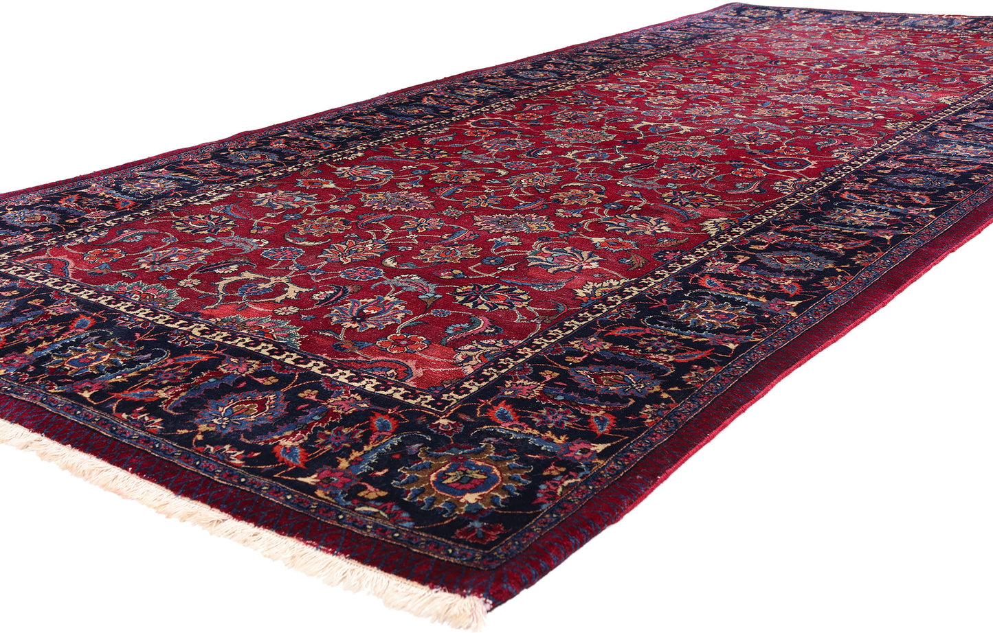 5 x 11 - Burgundy Antique Persian Mashhad Rug - 79745