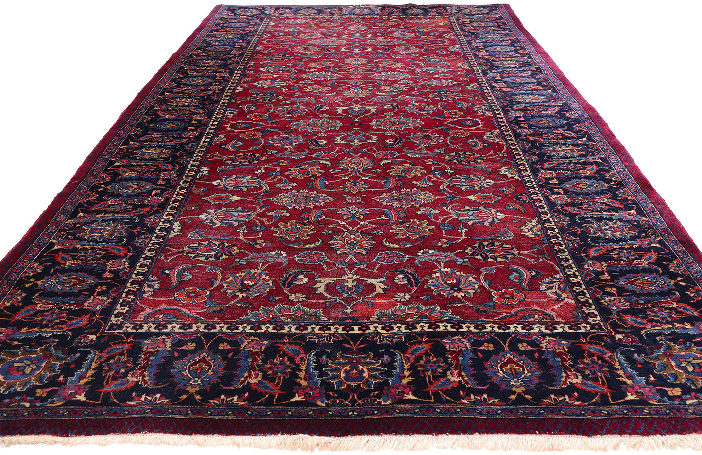 5 x 11 - Burgundy Antique Persian Mashhad Rug - 79745