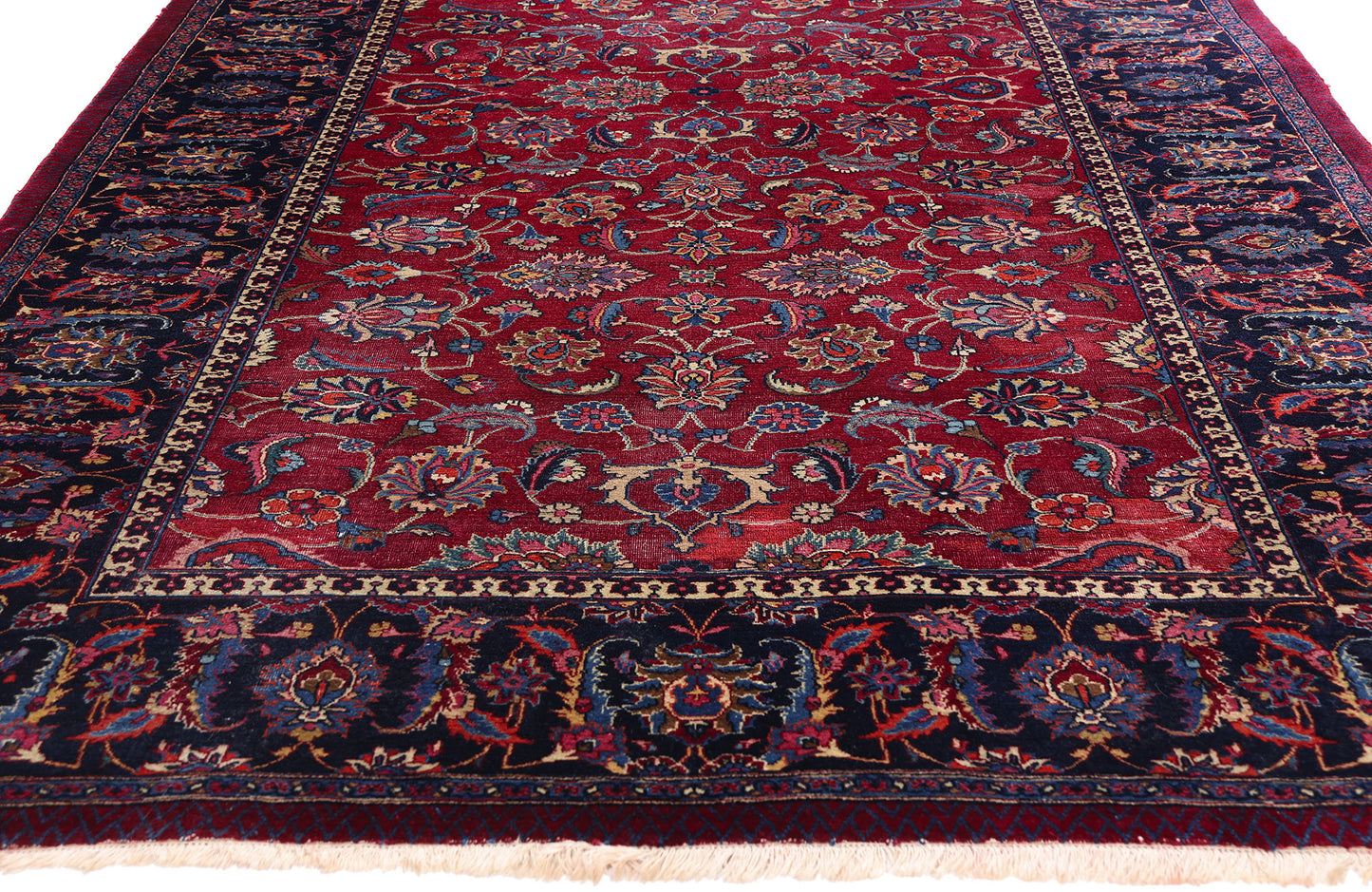 5 x 11 - Burgundy Antique Persian Mashhad Rug - 79745