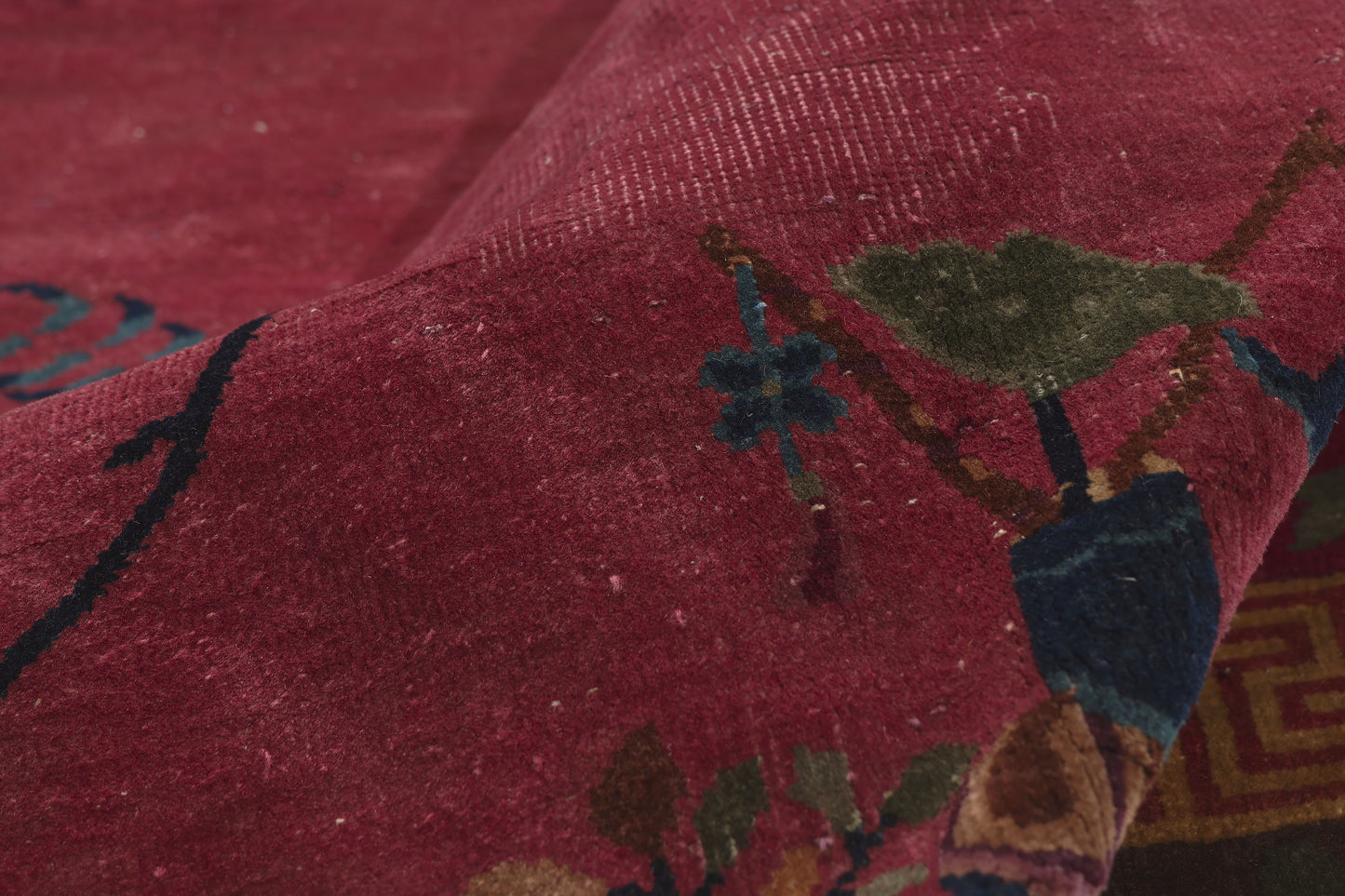 9 x 12 - Burgundy Antique Chinese Art Deco Rug - 79746