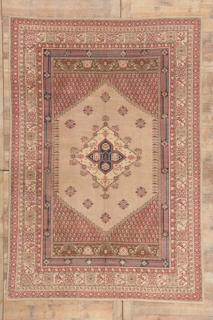 7 x 9 - Tan Vintage Turkish Oushak Rug - 79748