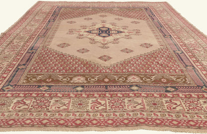 7 x 9 - Tan Vintage Turkish Oushak Rug - 79748