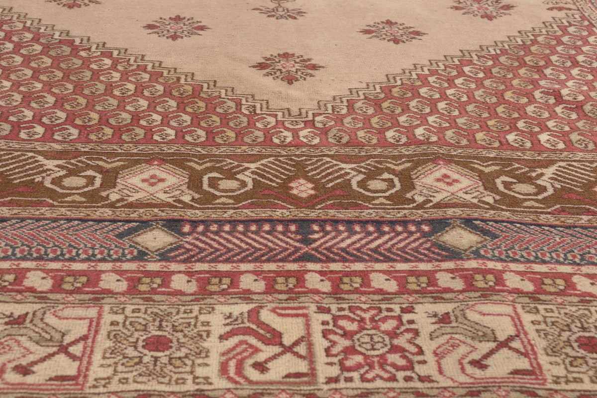 7 x 9 - Tan Vintage Turkish Oushak Rug - 79748