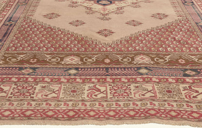 7 x 9 - Tan Vintage Turkish Oushak Rug - 79748