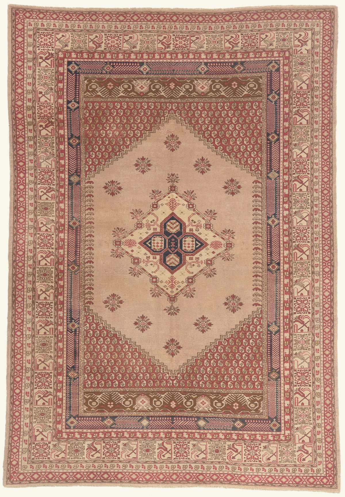 7 x 9 - Tan Vintage Turkish Oushak Rug - 79748