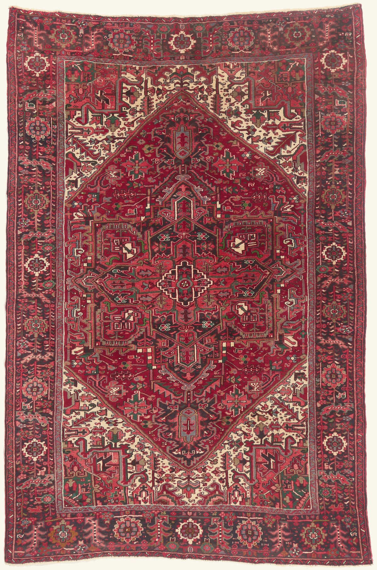 8 x 11 - Red Vintage Persian Heriz Rug - 79749
