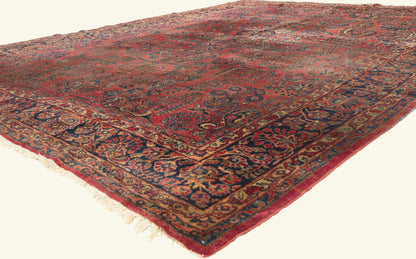 9 x 12 - Red Antique Persian Sarouk Rug - 79750