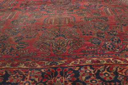 9 x 12 - Red Antique Persian Sarouk Rug - 79750