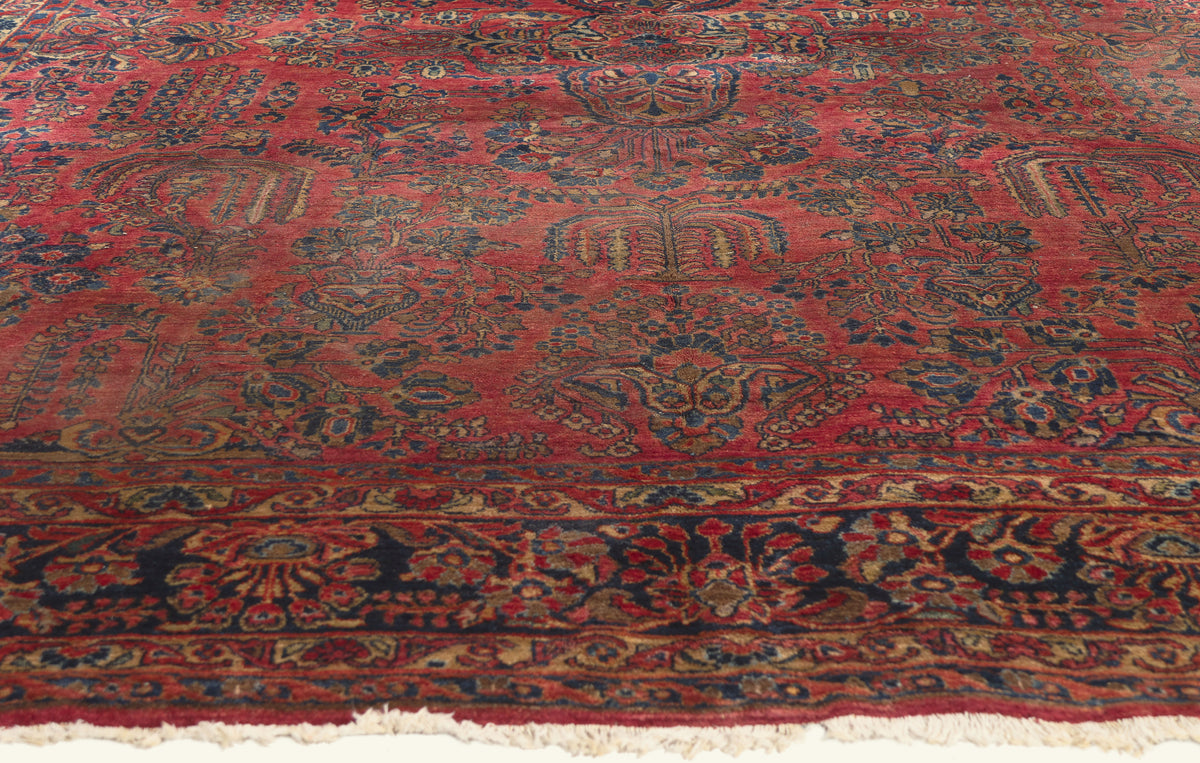 9 x 12 - Red Antique Persian Sarouk Rug - 79750