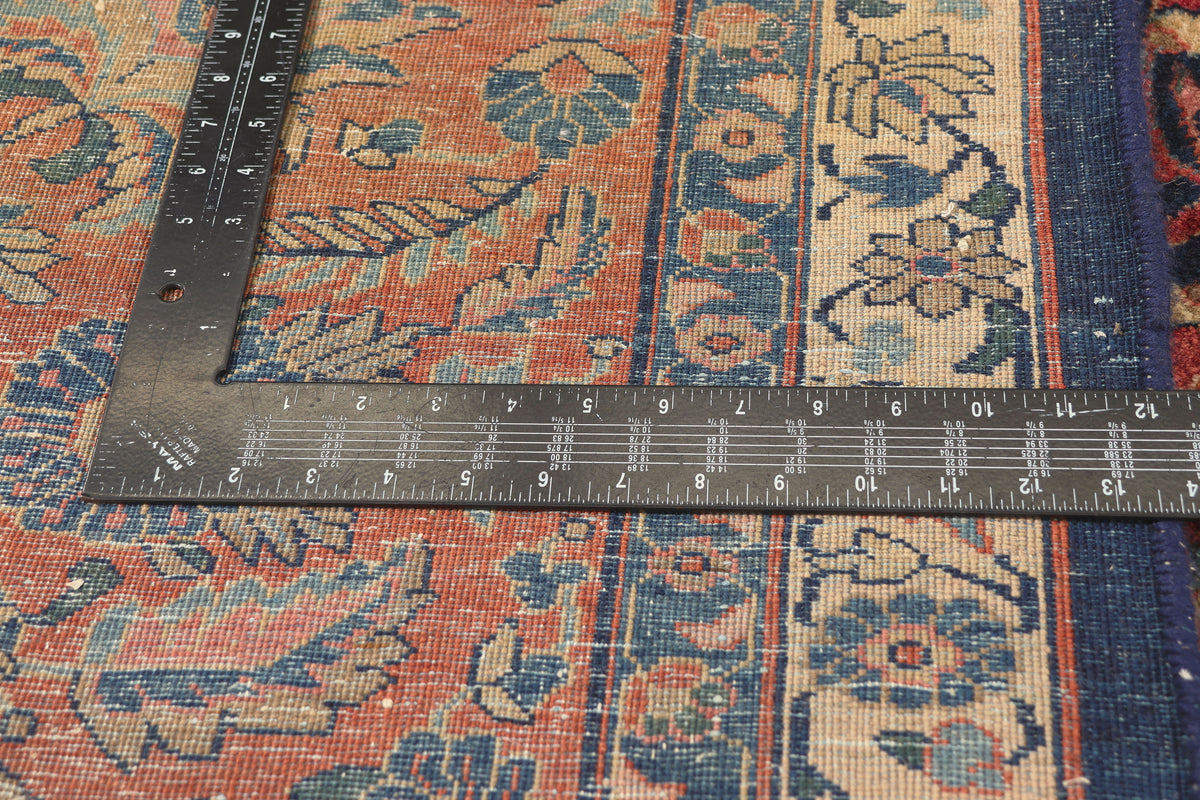 12 x 17 - Navy Blue Antique Persian Sarouk Rug - 79751