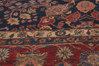 12 x 17 - Navy Blue Antique Persian Sarouk Rug - 79751