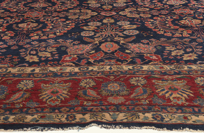 12 x 17 - Navy Blue Antique Persian Sarouk Rug - 79751