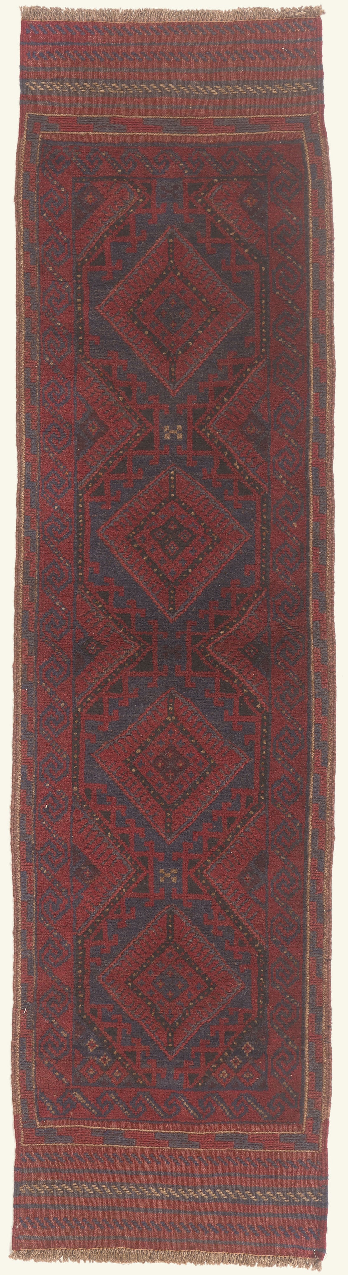 2 x 8 - Navy Blue Antique Afghani Baluch Rug - 79754
