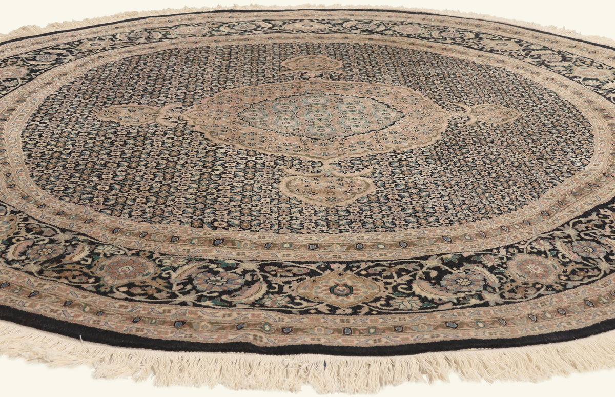 7 x 7 - Black Vintage Chinese Tabriz Rug - 79755