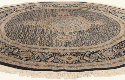 7 x 7 - Black Vintage Chinese Tabriz Rug - 79755