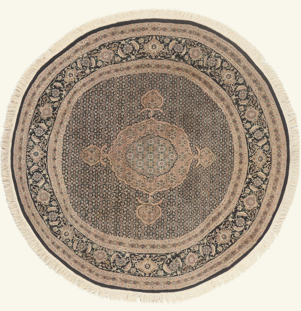 7 x 7 - Black Vintage Chinese Tabriz Rug - 79755