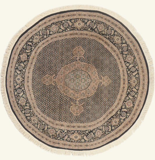 7 x 7 - Black Vintage Chinese Tabriz Rug - 79755