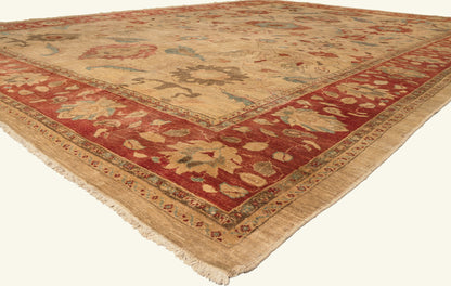 14 x 18 - Tan Vintage Persian Sultanabad Rug - 79756