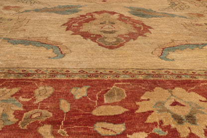 14 x 18 - Tan Vintage Persian Sultanabad Rug - 79756