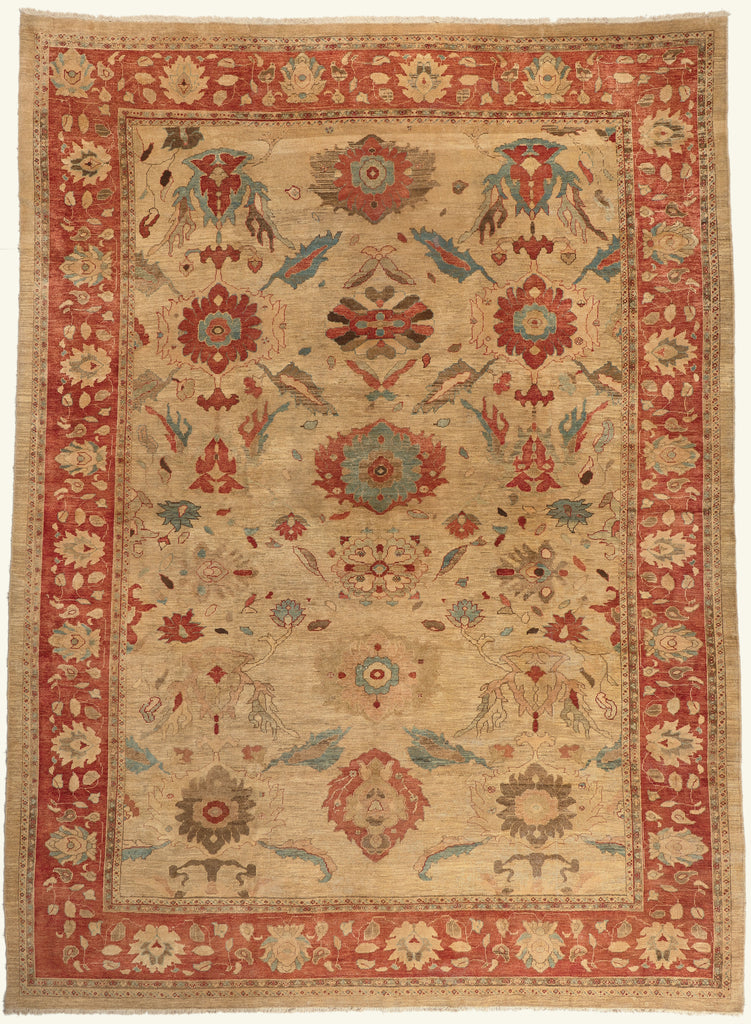 14 x 18 - Tan Vintage Persian Sultanabad Rug - 79756