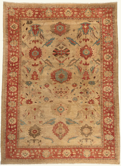 14 x 18 - Tan Vintage Persian Sultanabad Rug - 79756