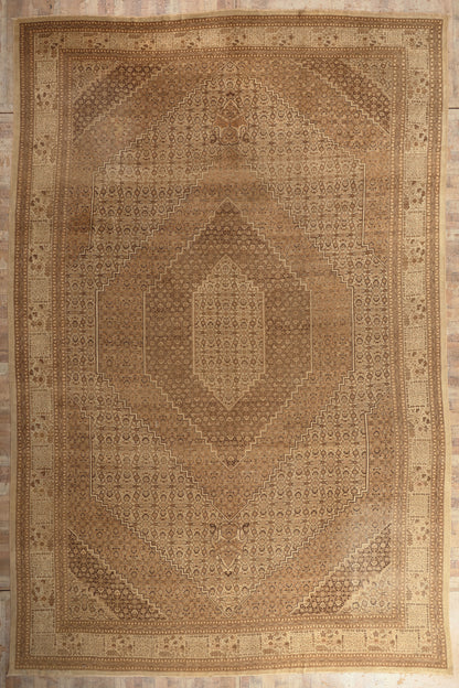 15 x 22 - Beige Antique Persian Tabriz Rug - 79757