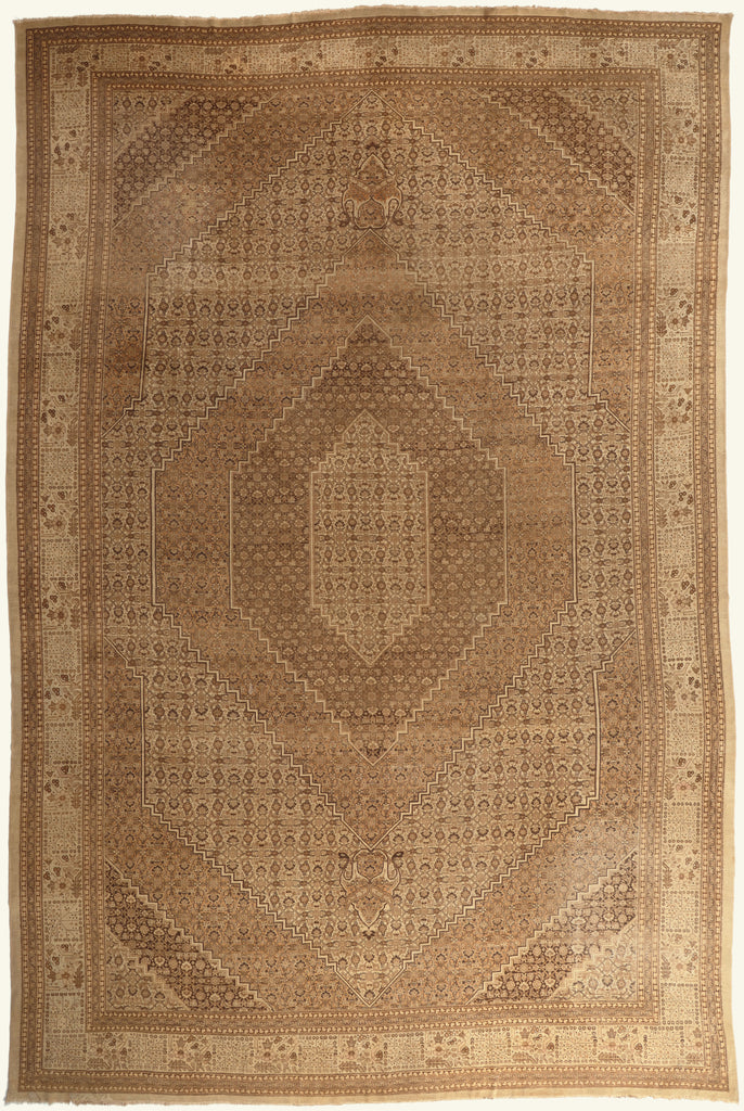 15 x 22 - Beige Antique Persian Tabriz Rug - 79757