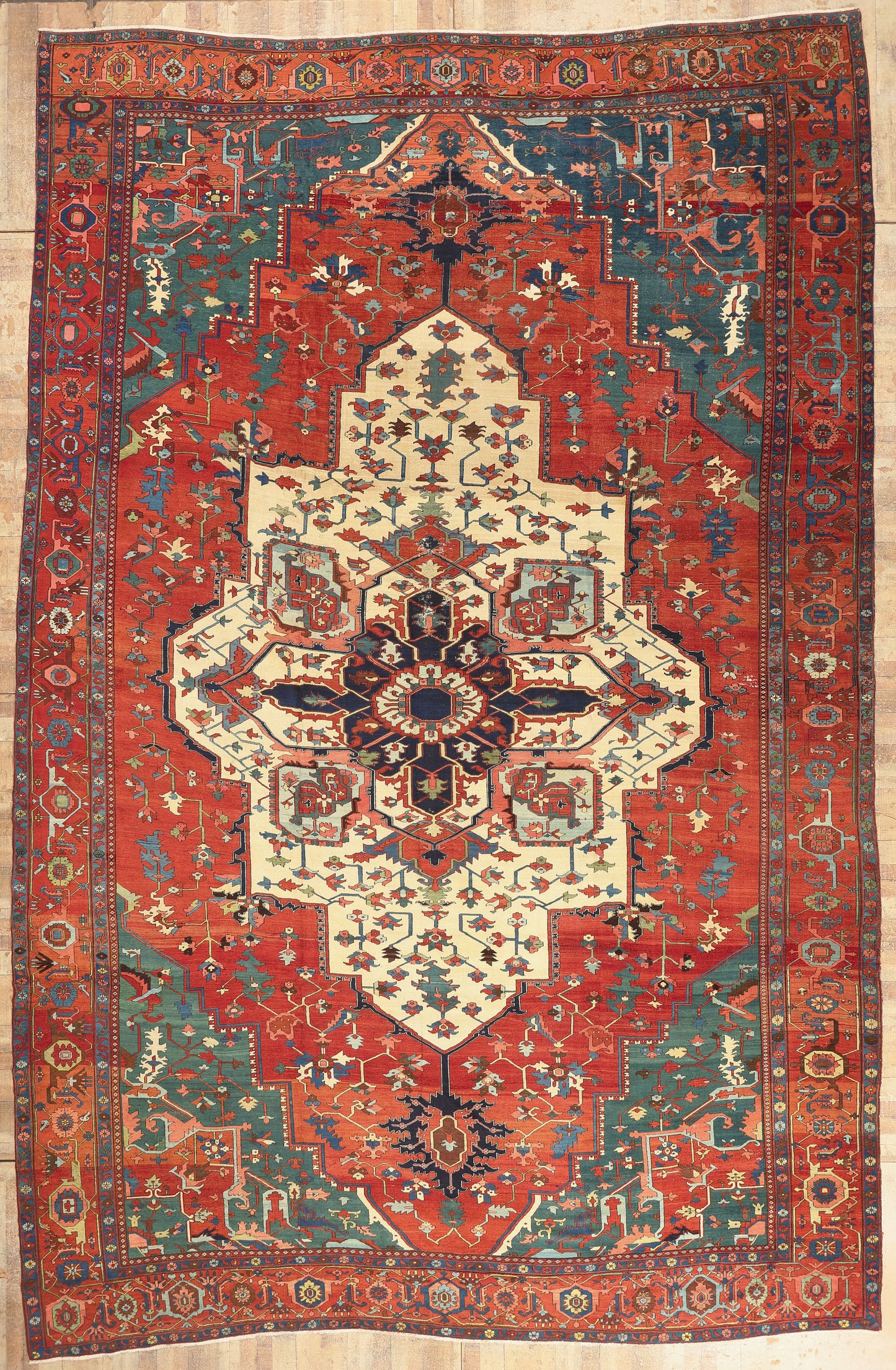 15 x 22 - Red Antique Persian Bakshaish Rug - 79758