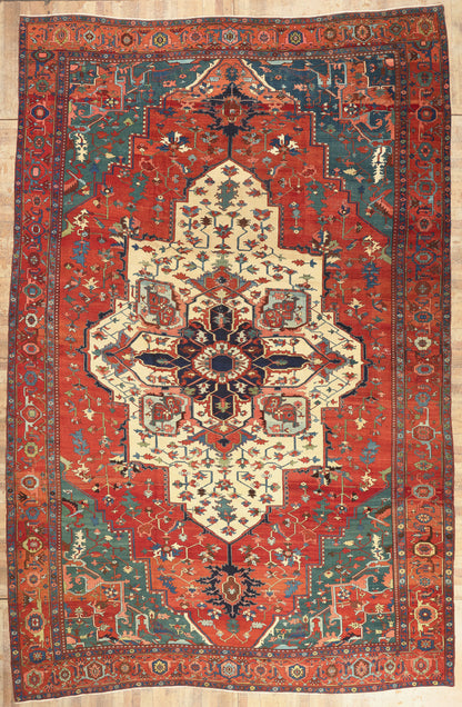 15 x 22 - Red Antique Persian Bakshaish Rug - 79758