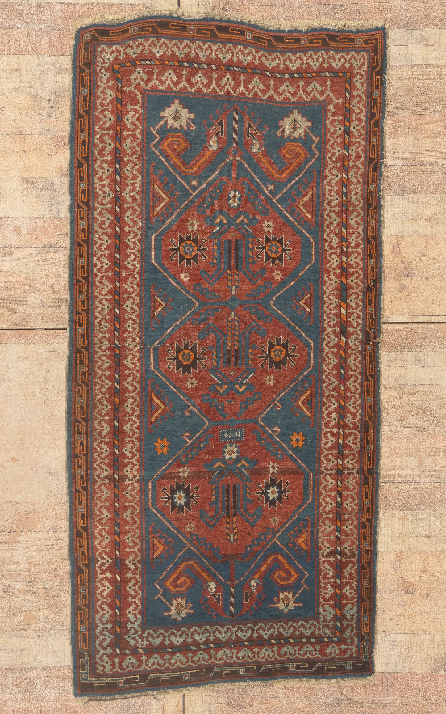 4 x 6 - Blue Antique Caucasian Kazak Rug - 79759