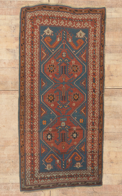 4 x 6 - Blue Antique Caucasian Kazak Rug - 79759