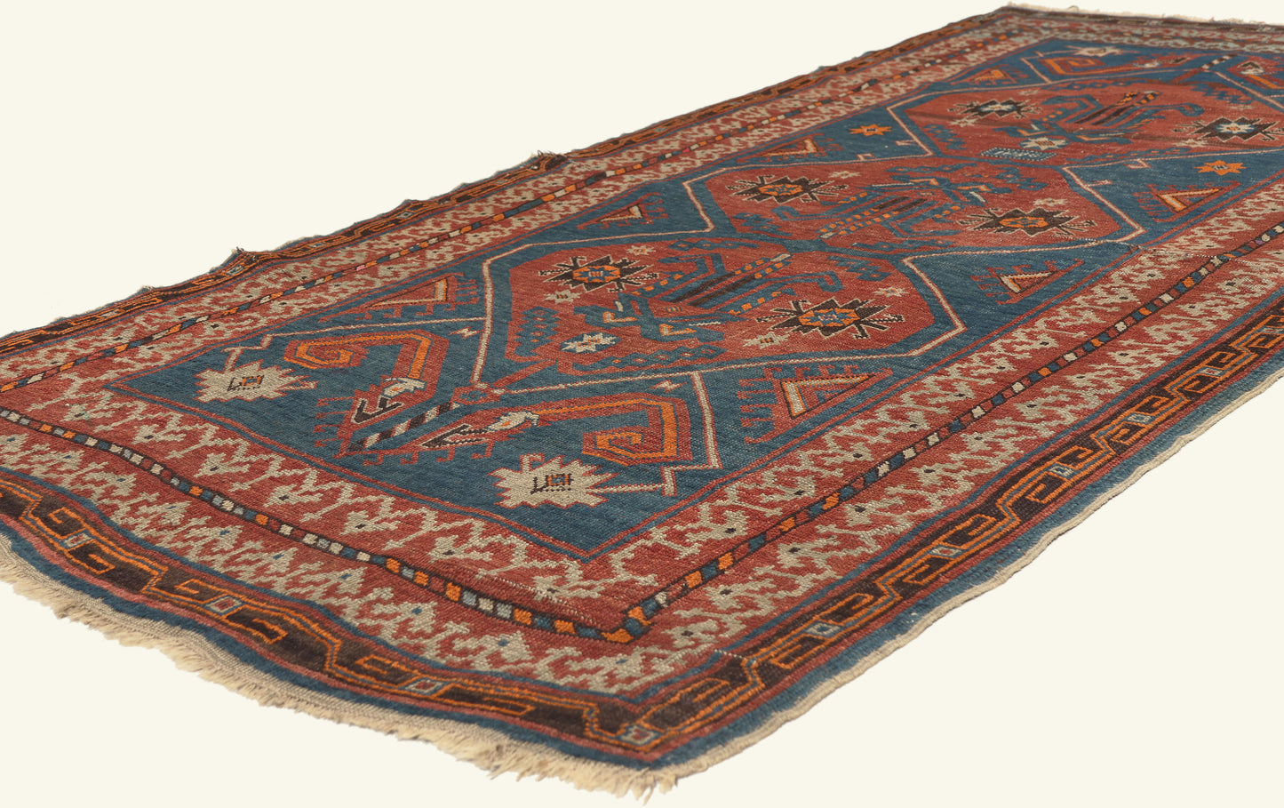 4 x 6 - Blue Antique Caucasian Kazak Rug - 79759