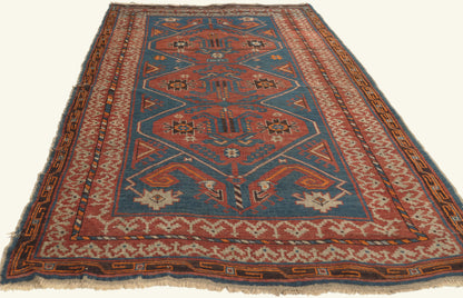 4 x 6 - Blue Antique Caucasian Kazak Rug - 79759