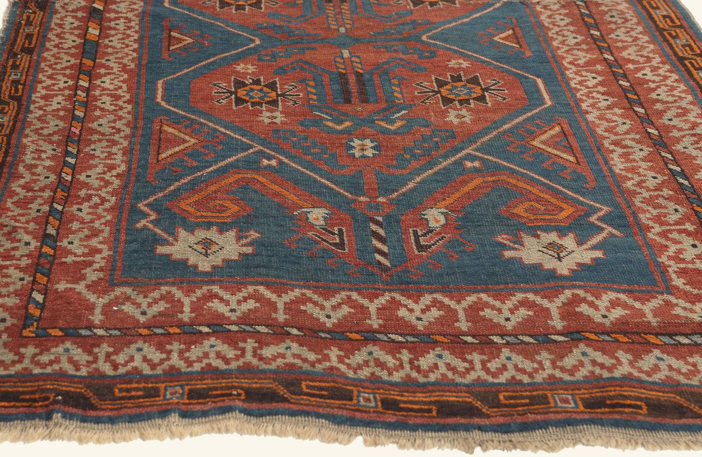 4 x 6 - Blue Antique Caucasian Kazak Rug - 79759