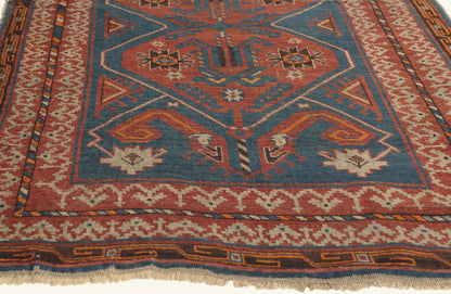 4 x 6 - Blue Antique Caucasian Kazak Rug - 79759