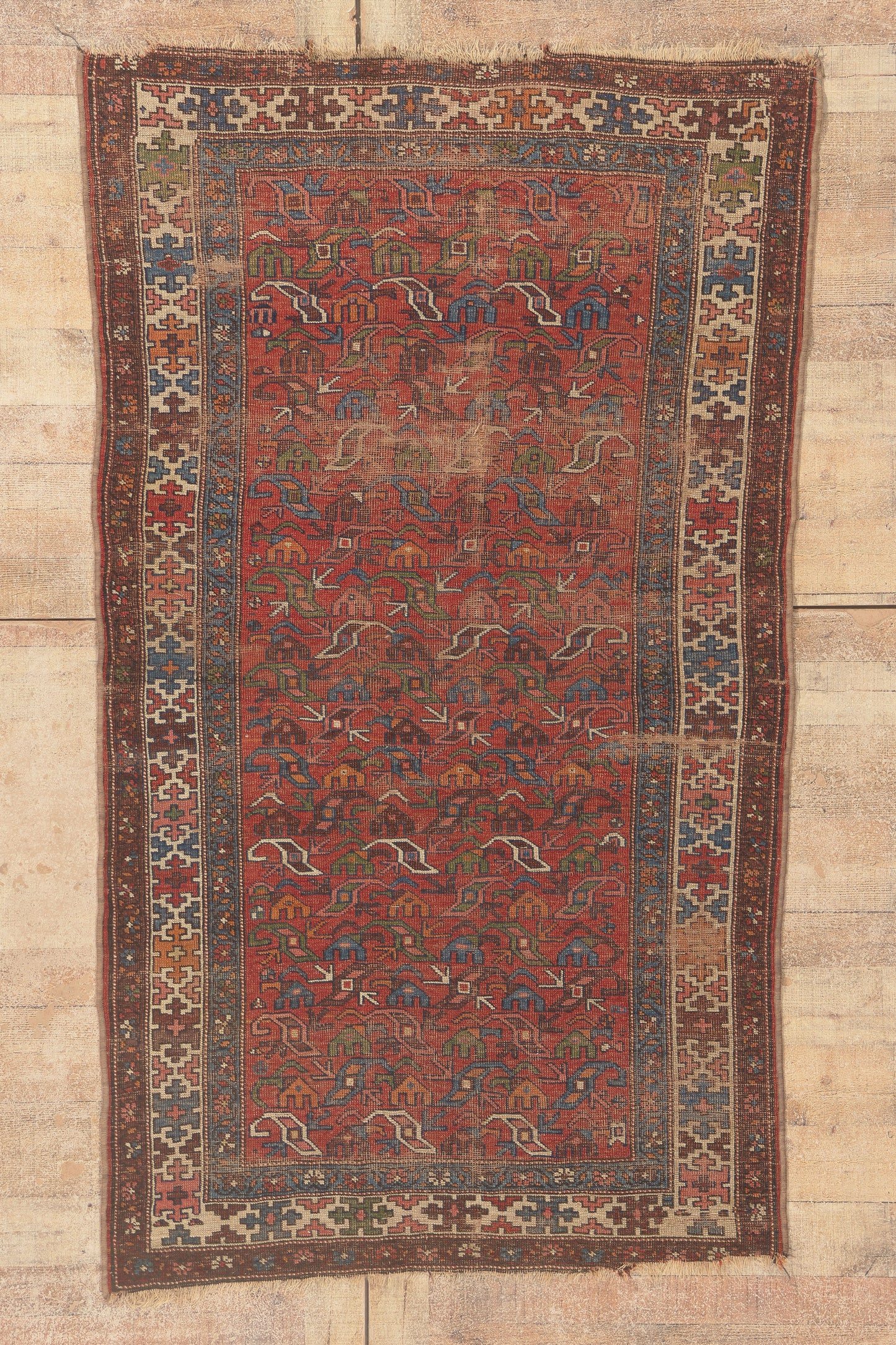 4 x 7 - Red Antique Persian Kurd Rug - 79761